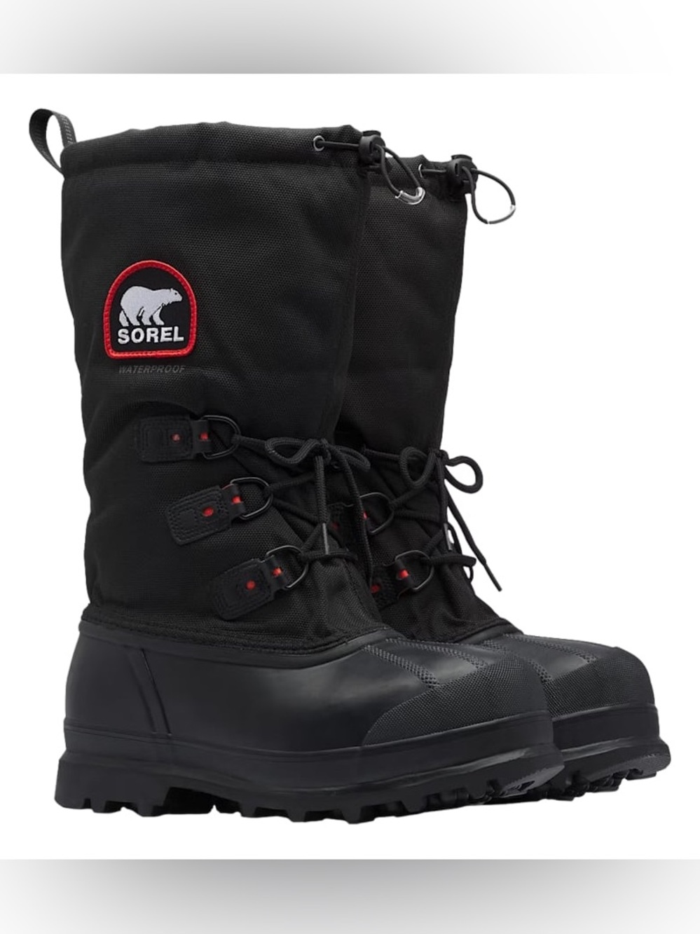 Sorel GLACIER XT Insulated Winter Boots for Men - Black - SZ 12